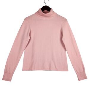 Real Clothes Saks Fifth Avenue Pink Turtleneck Silk/Cashmere Blend Women’s SZ SM